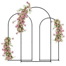 Outsunny - Metal Arch Backdrop Stand Set of 3 - Black