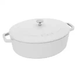 Staub - Cast Iron 6.25-qt Shallow Oval Dutch Oven - White