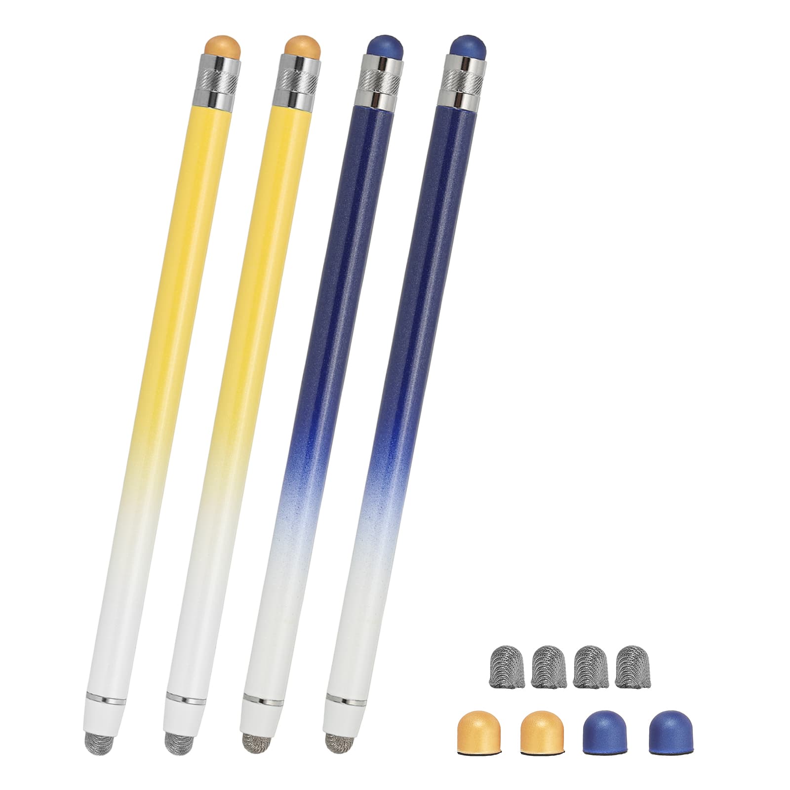 Unique Bargains - 4pcs Stylus Pens for Touch Screens, 2 in 1 High Sensitivity Universal Pen Capacitive Stylus for Touch Screen Devices - Blue Yellow