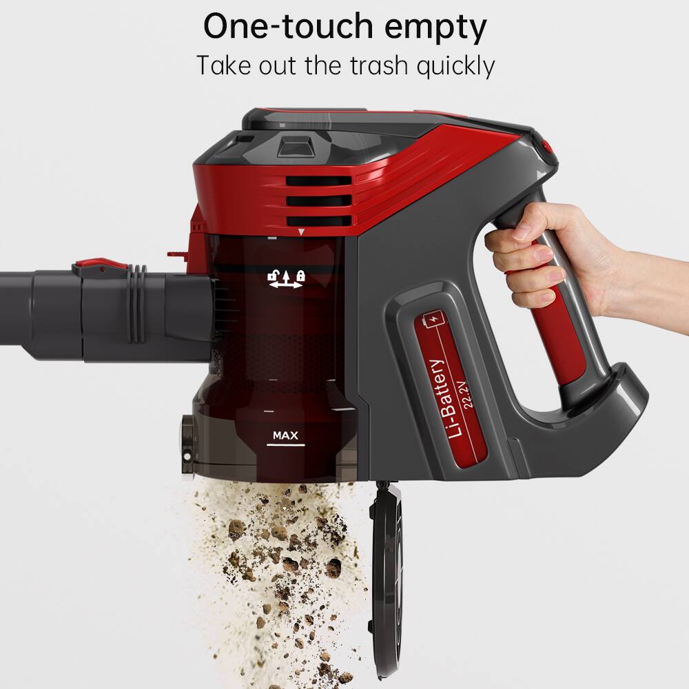 One-touch empty  
Take out the trash quickly  

Li-Battery 22.2V  
MAX