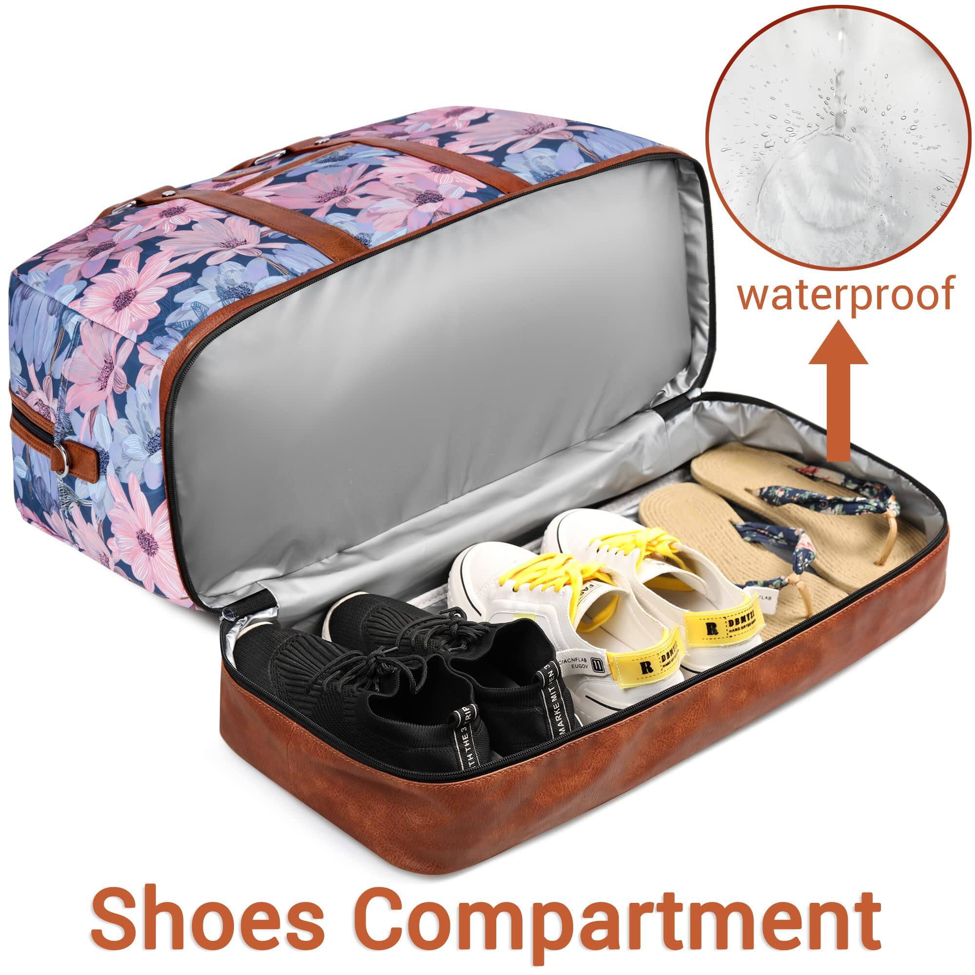 Judea Leather Travel Duffle Bag with Multiple Compartments
