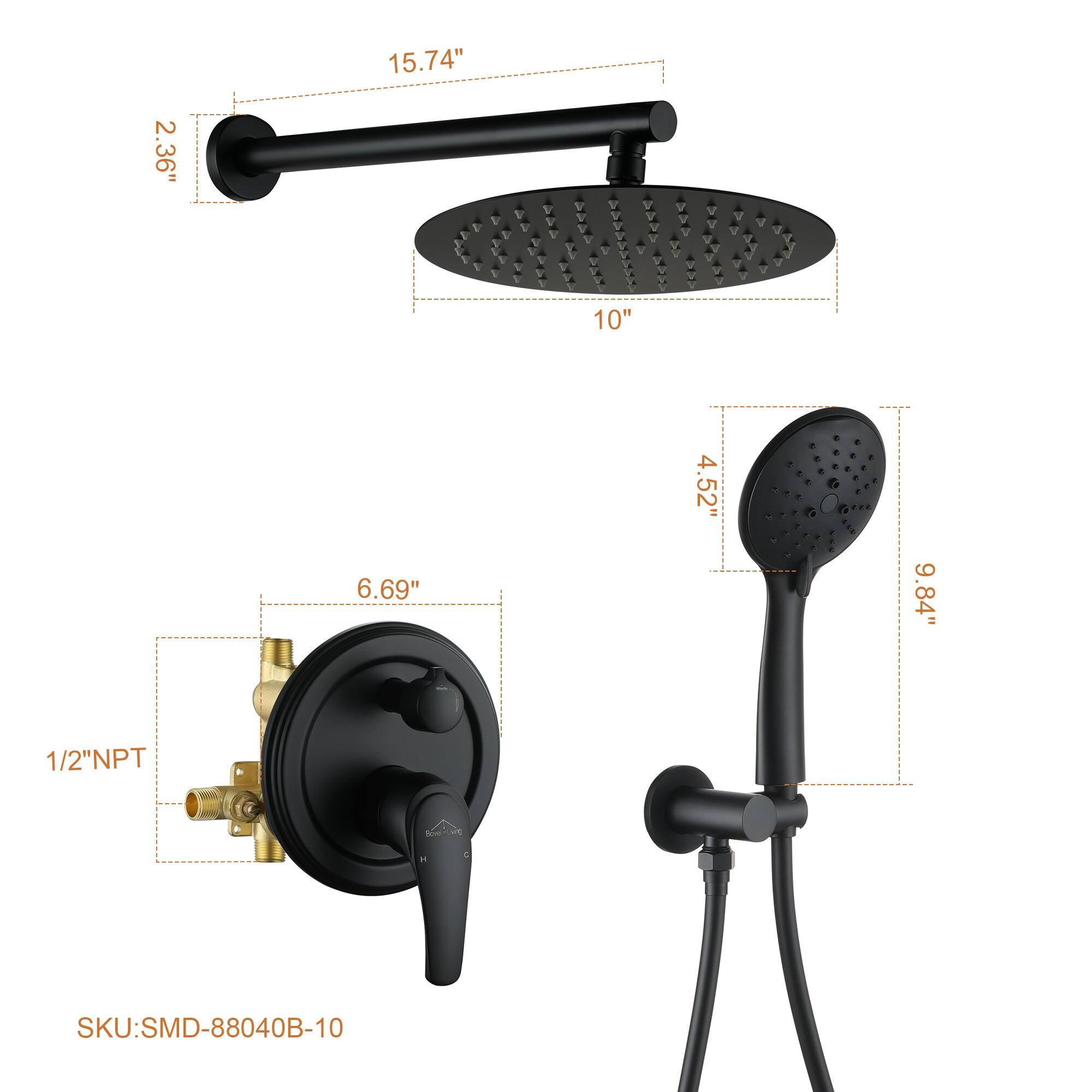2.36", 15.74", 10", 6.69", 4.52", 9.84", 1/2"NPT, SKU:SMD-88040B-10
