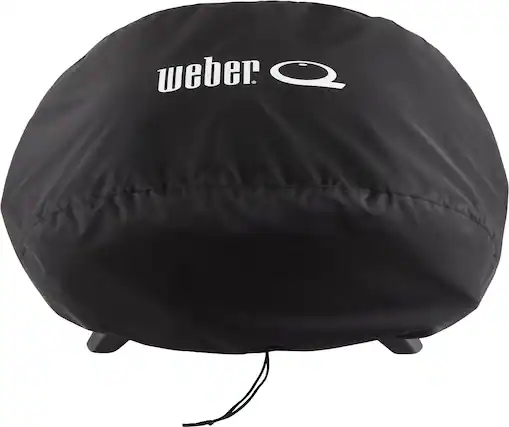 Angle. Weber - Premium Bonnet Cover For Q 2800N+ Gas Grill - Black.