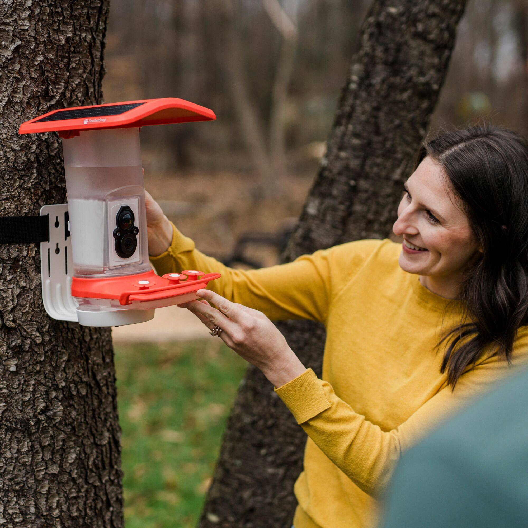 Alt View 3. Tactacam - WiFI enabled Hummingbird feeder - Red, Clear.