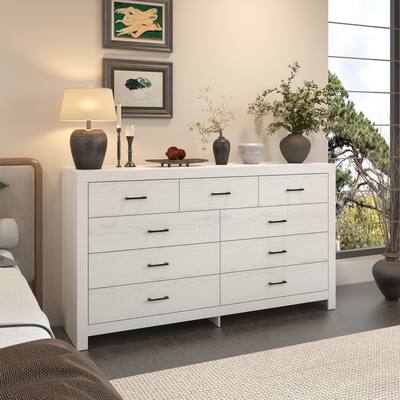 Famapy - Horizontal Dresser - Minimalist Modern Drawer Cabinet for Home Storage - White Famapy - Horizontal Dresser - Minimalist Modern Drawer Cabinet for Home Storage - White