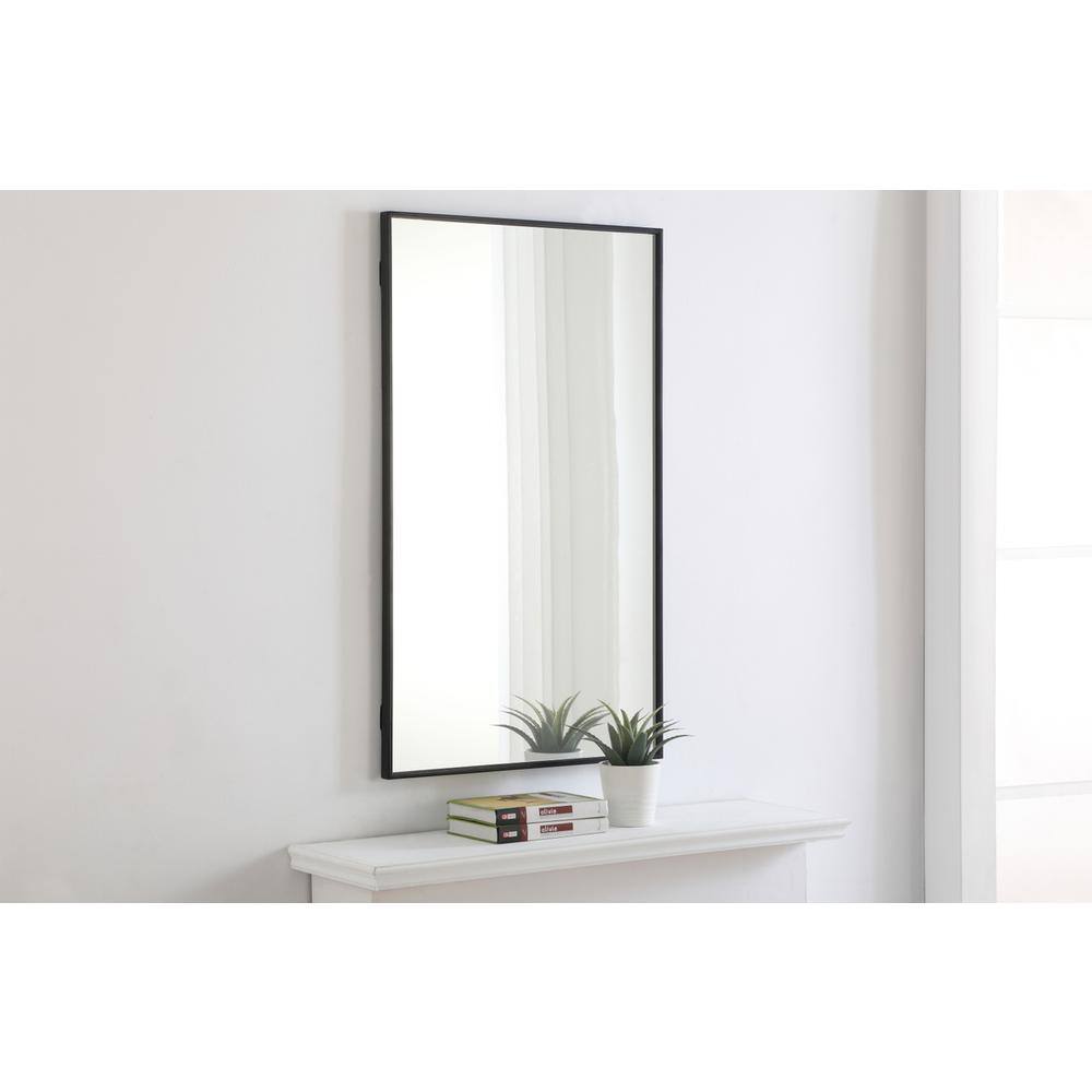 Alt View 5. Elegant Decor - Metal frame Rectangle Mirror 24 inch Black - Black.