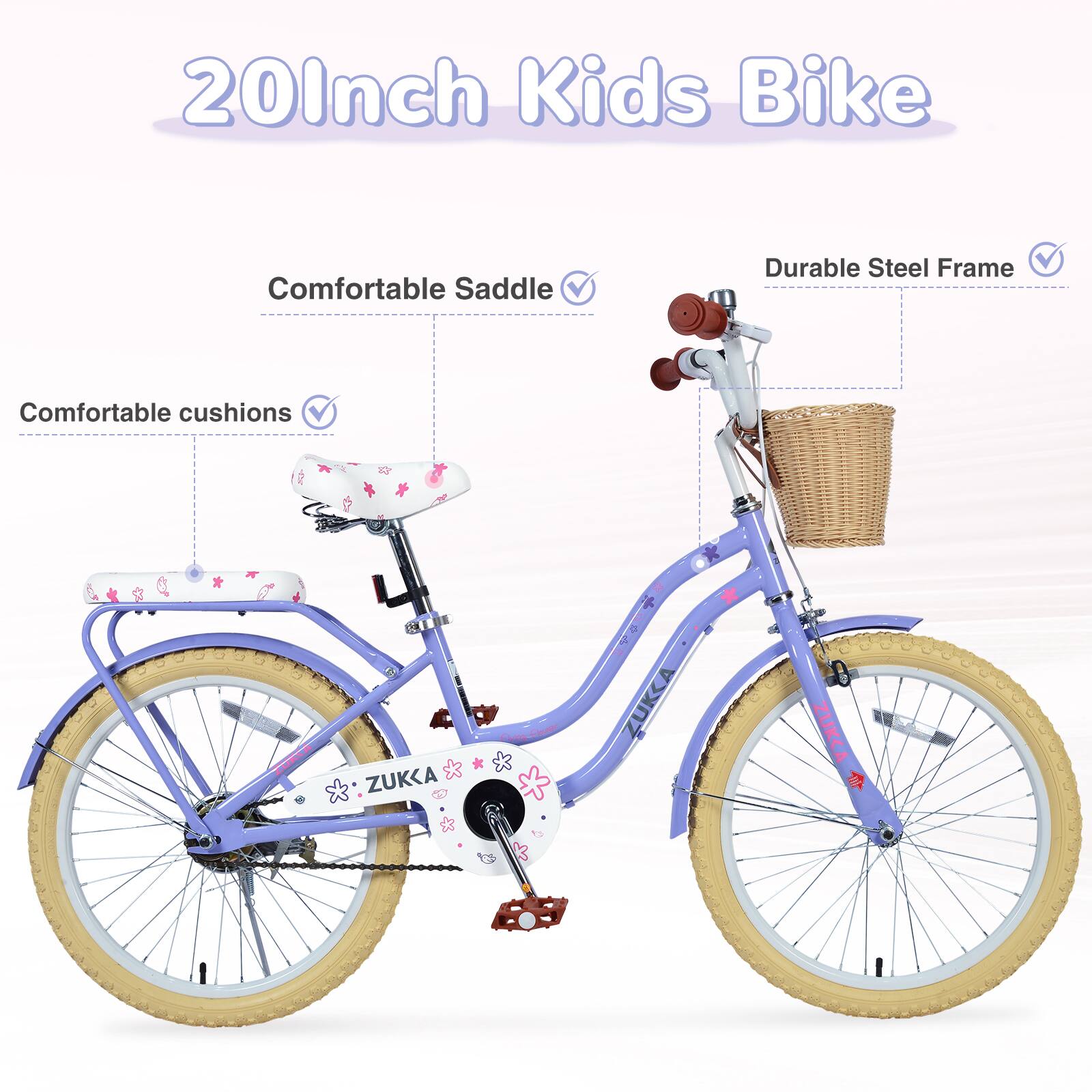 20 Inch Kids Bike

- Comfortable Saddle
- Durable Steel Frame
- Comfortable cushions

ZUKKA