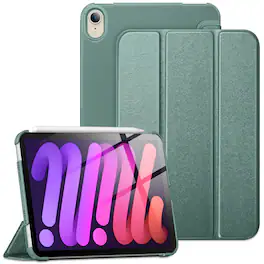 DTTO - Case for iPad mini 7 (A17 Pro) Case 2024, iPad mini 6th Generation Case 2021, Slim Trifold Stand Hard Cover case - Midnight Green