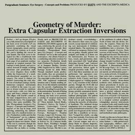 Earth X Black Noi$E - Geometry of Murder: Extra Capsular Extraction Inversions ( CRYSTAL CLEAR VINYL - VINYL LP