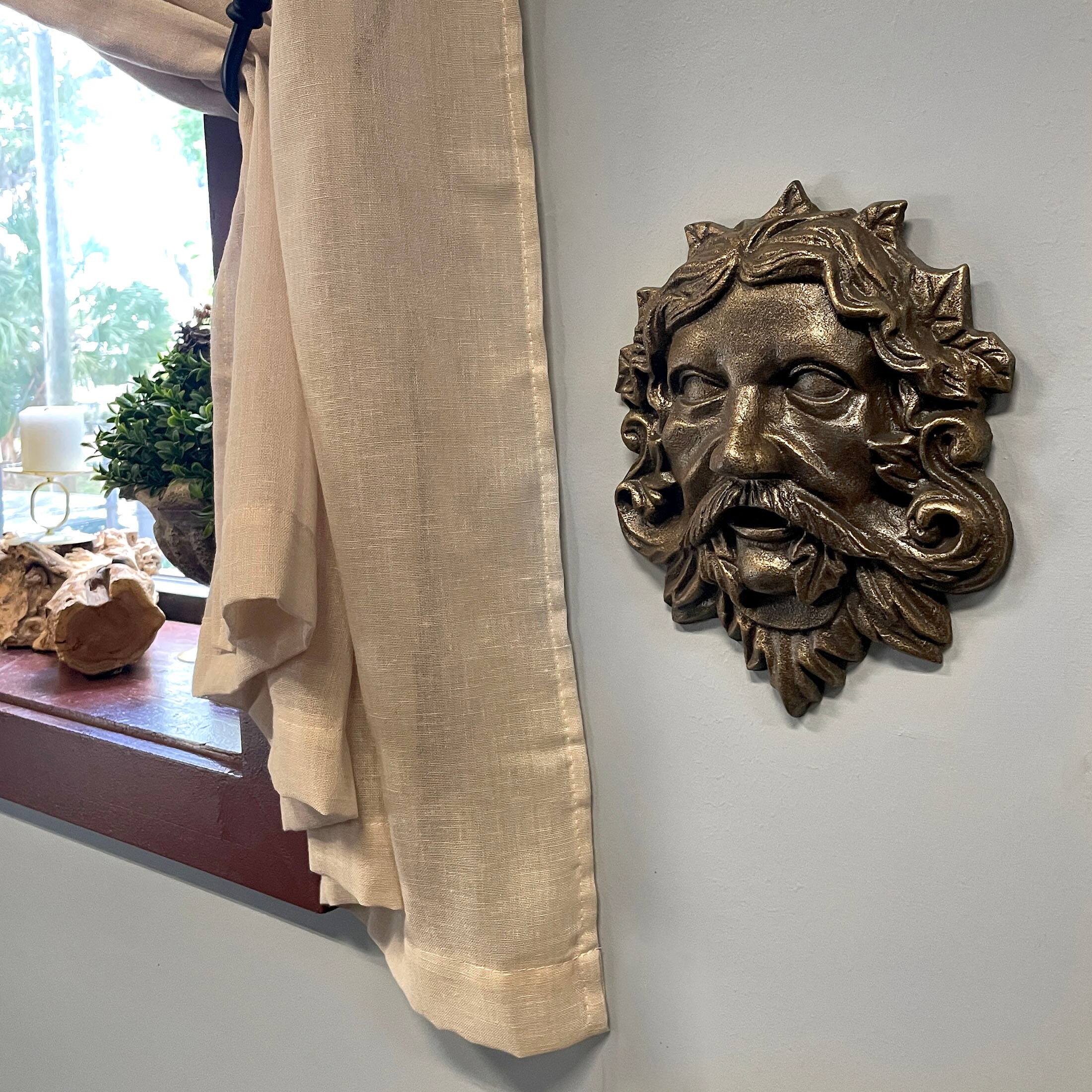 Alt View 4. Zeckos - Cast Iron Green Man Wall Décor - Bronze Finish - 9.75 inches Tall - Easy to Hang - Bronze.