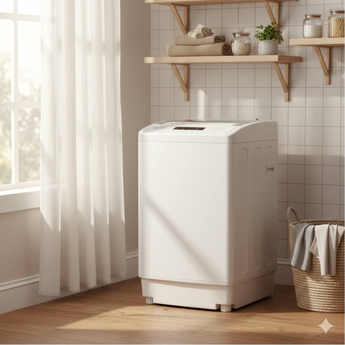 Back. Golden - 11.0 lb/1.6 Cu. Ft. Compact Portable Top Load Washer - White.