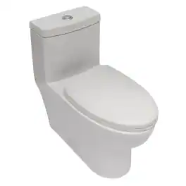 Loheer - One Piece Elongated Toilet Dual Flush with Soft Close Seat Ceramic - White
