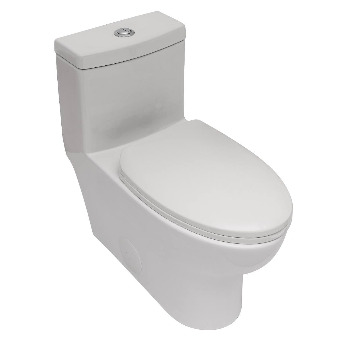 Front. Loheer - Loheer One Piece Elongated Toilet Dual Flush with Soft Close Seat White Ceramic - White.