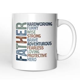 OrnamentallyYou - Father Definition Mug, Inspirational Gift for Hero Dads - White