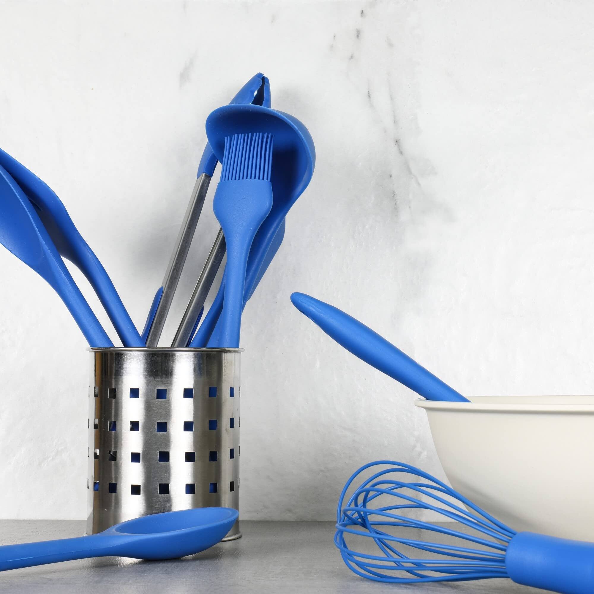 Alt View 1. Chef Craft - 9 Piece Premium Silicone Kitchen Tool and Utensil Set - Blue - Blue.
