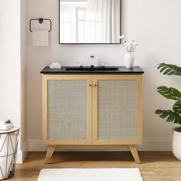 Soma Bathroom Vanity with Black Basin Included by Modway - Oak Black