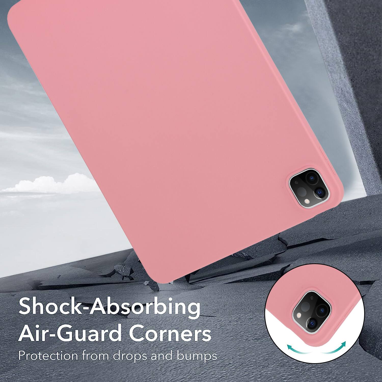 Shock-Absorbing Air-Guard Corners  
Protection from drops and bumps