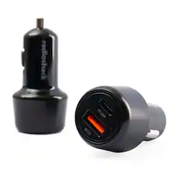 RadioShack - Two Pack QC 3.0 Dual Car Charger with 1 USB and 1 Type C - Black