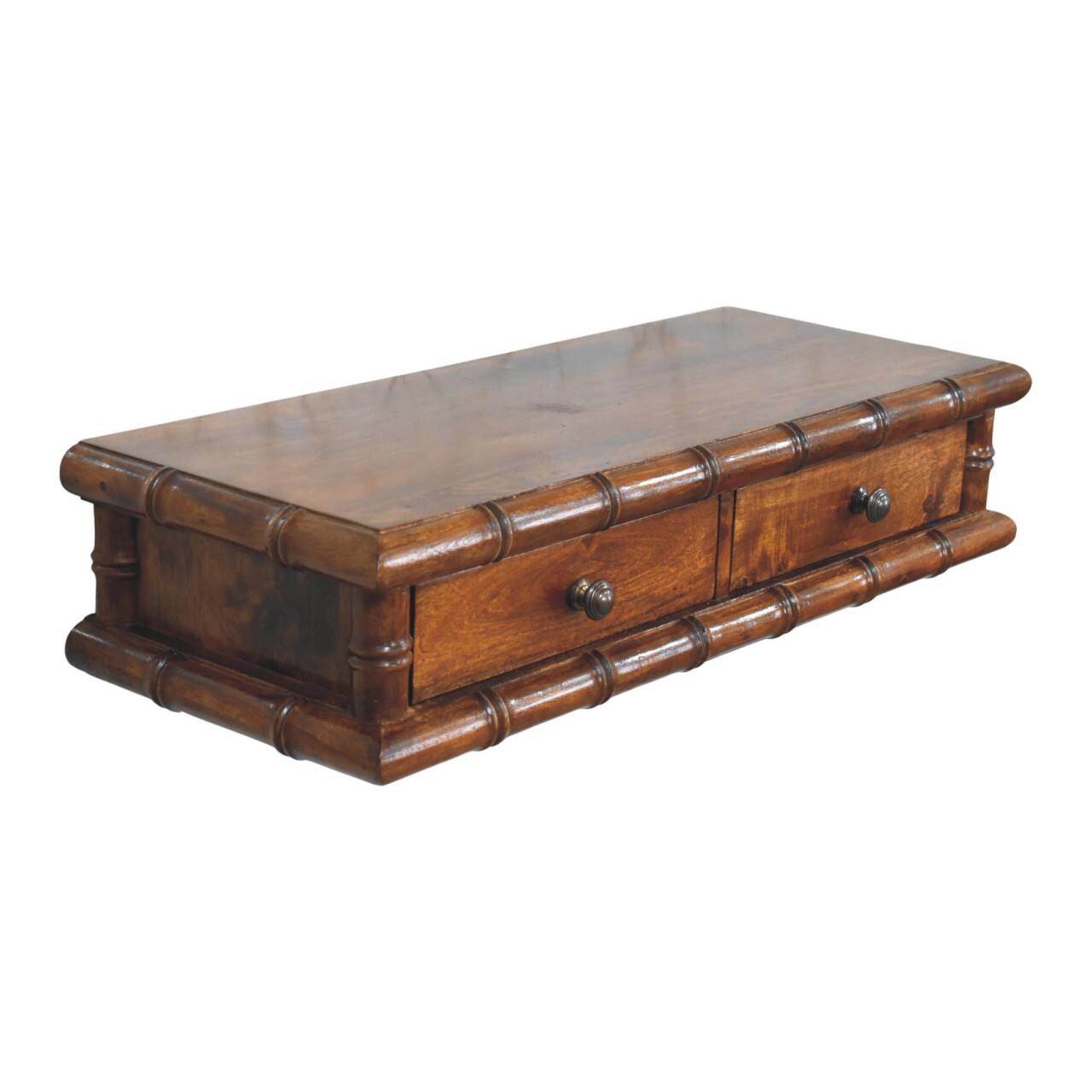 Alt View 4. Artisan Furniture - Artisan Furniture Solid Wood Bamboo Two Drawer Console Table, Brown - Brown.