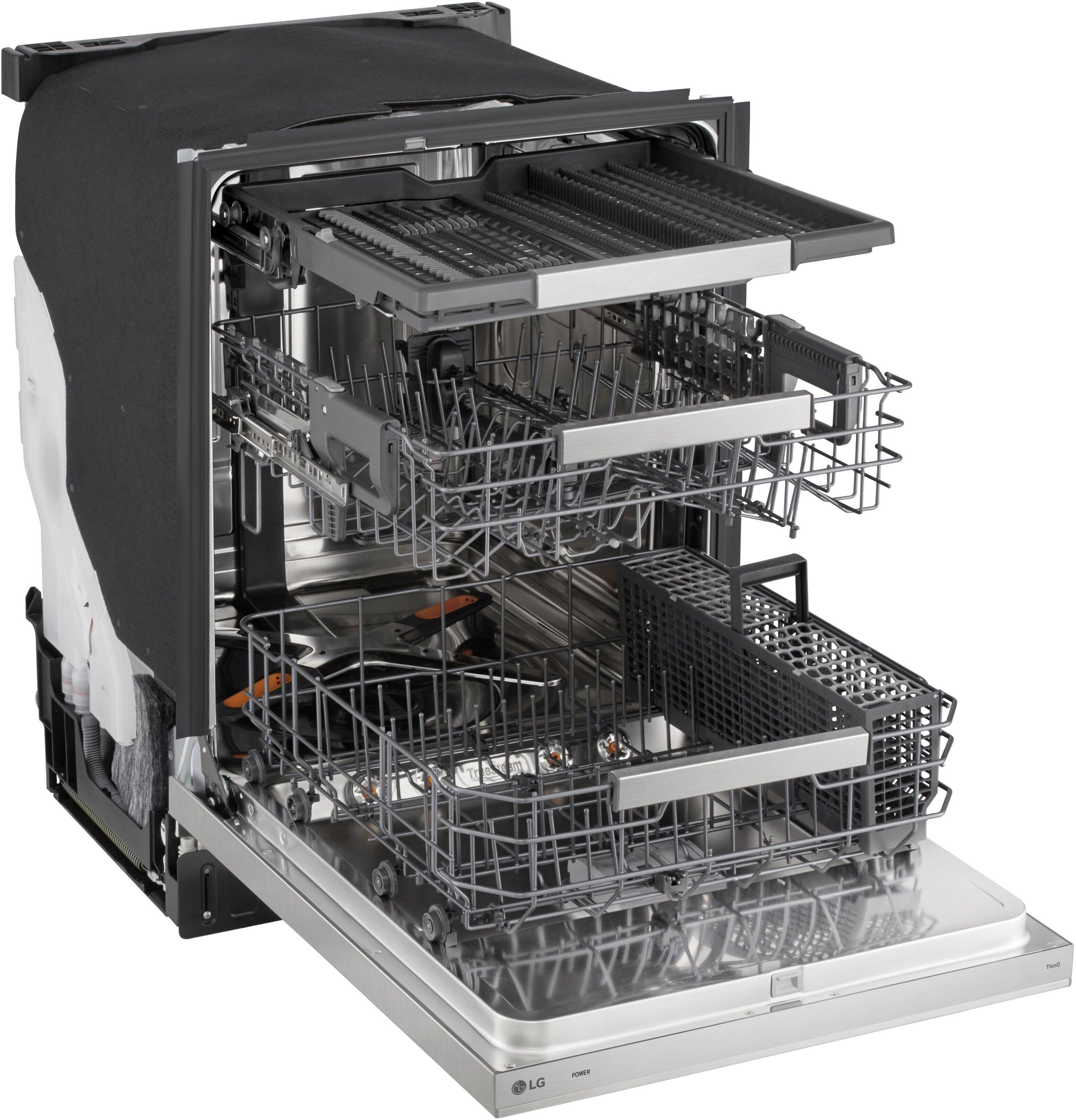 Alt View 11. LG - FlushFit 24" Top Control Smart Built-In Stainless Steel Tub Dishwasher with 3rd Rack, 1 Hour Wash & Dry Cycle and 42dBA - Stainless Steel.