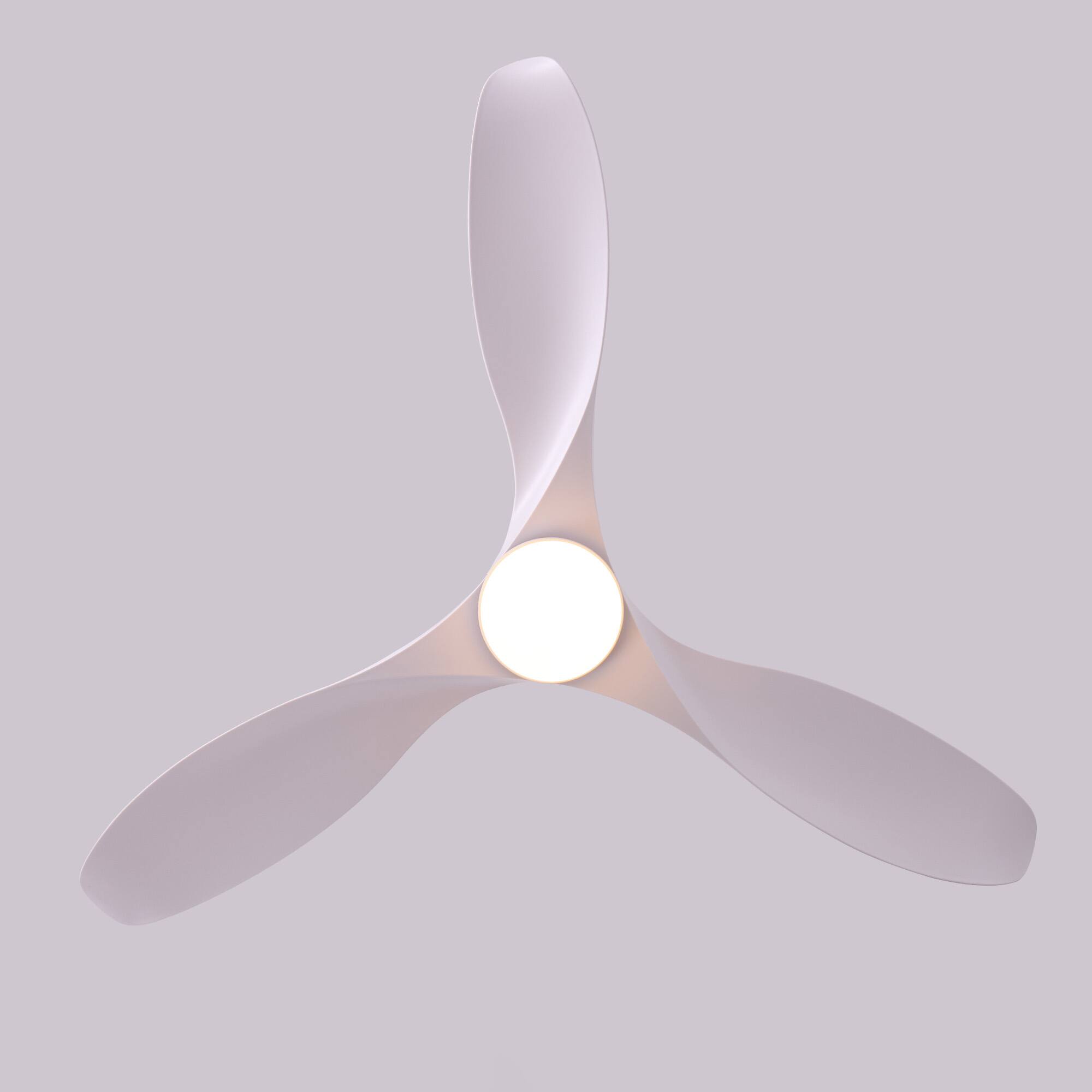 Alt View 8. Siljoy - 52 inch 3 Blade All White Cream Style Ceiling Fan with LED Light and Remote for Bedroom and Living Room - White.