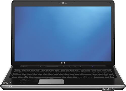 Front Standard. HP - Refurbished Laptop / AMD Turion™ II Processor / 17.3" Display / 4GB Memory / 500GB Hard Drive - Black.