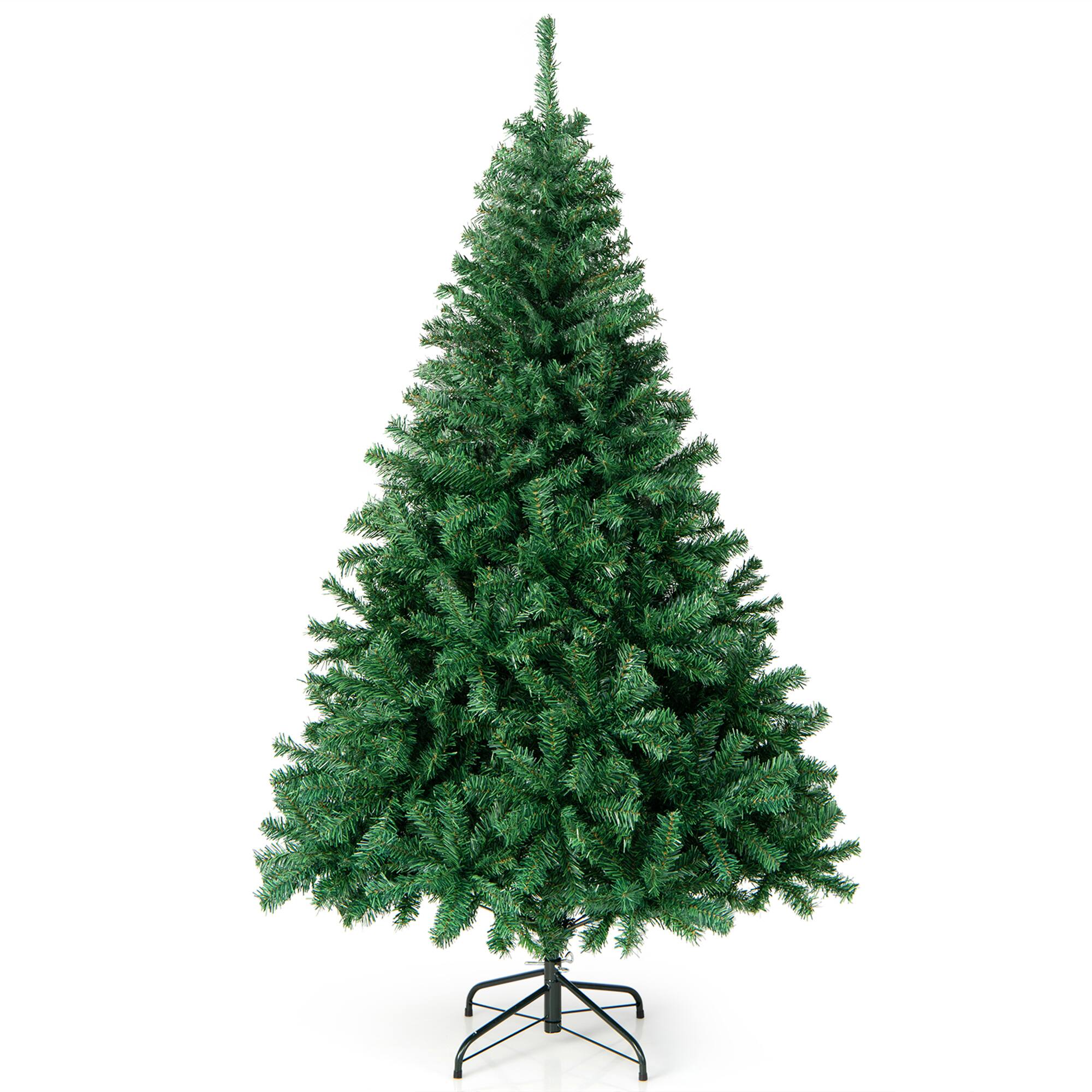 Alt View 9. Gymax - Gymax 6 ft Unlit Artificial Christmas Tree Hinged Spruce Xmas Tree w/ Metal Stand - Green.
