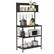 Front. Bestier - Kitchen Baker's Rack with Hutch and 8 Side Hooks - Black.
