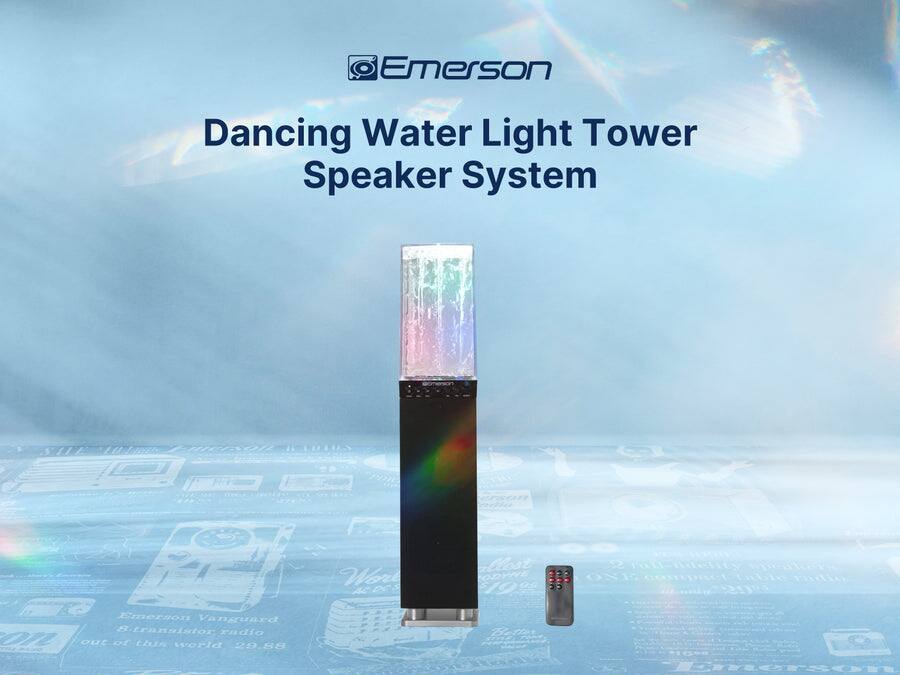 Emerson  
Dancing Water Light Tower Speaker System  

Emerson Vanguard  
8-Translator radio  
out of this world  
29.88