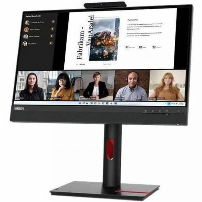 Lenovo - ThinkCentre TIO22GEN5 22" Class Webcam Full HD LED Monitor - 16:9 - 21.5" Viewable - In-plane Switching - Black