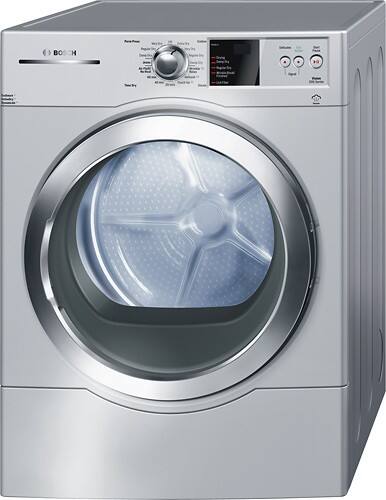 Front Standard. Bosch - 500 Series 6.7 Cu. Ft. Steam Electric Dryer - Silver.