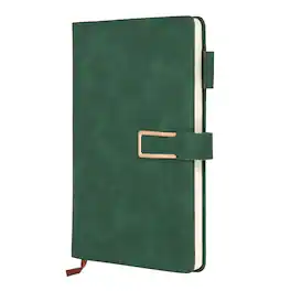 Unique Bargains - Lined Journal Notebook 8.3x5.7", A5 100 Pages 80GSM Soft PU Leather Daily Journal with Magnetic Closure - Grass Green