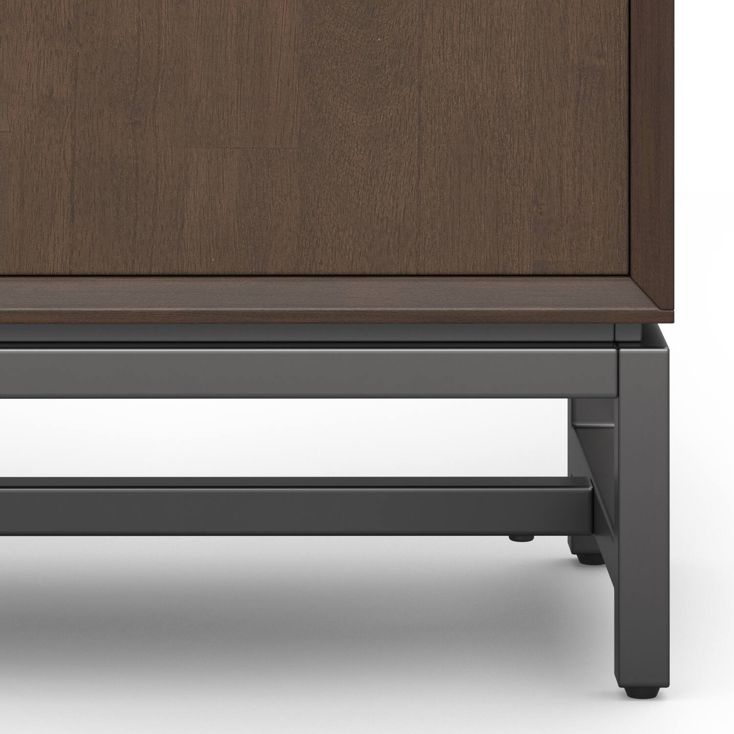 Alt View 4. Simpli Home - Banting Solid Wood 39 inch Storage Cabinet in Walnut Brown (Set of 2) - Walnut Brown.