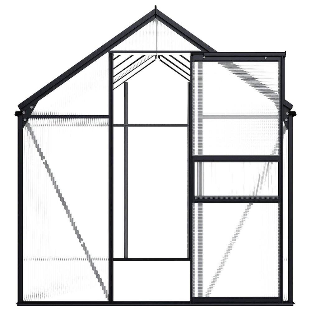 Left. vidaXL - vidaXL Greenhouse Anthracite, Transparent Aluminum, Polycarbonate - Anthracite.