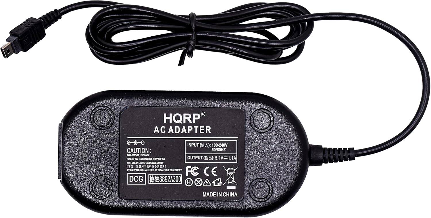 HQRP AC ADAPTER  
INPUT: 100-240V 50/60HZ  
CAUTION: RISK OF ELECTROC SHOCK. DON'T OPEN.  
OUTPUT: 5.1V=1.1A  
FOR USE WITH DIGITAL DEVICES ONLY.  
UTILISERAVEC DU MATEFOLE INFORMATIQUE QUE SEULEMENT.  
FC CE DCG 3892A300  
MADE IN CHINA