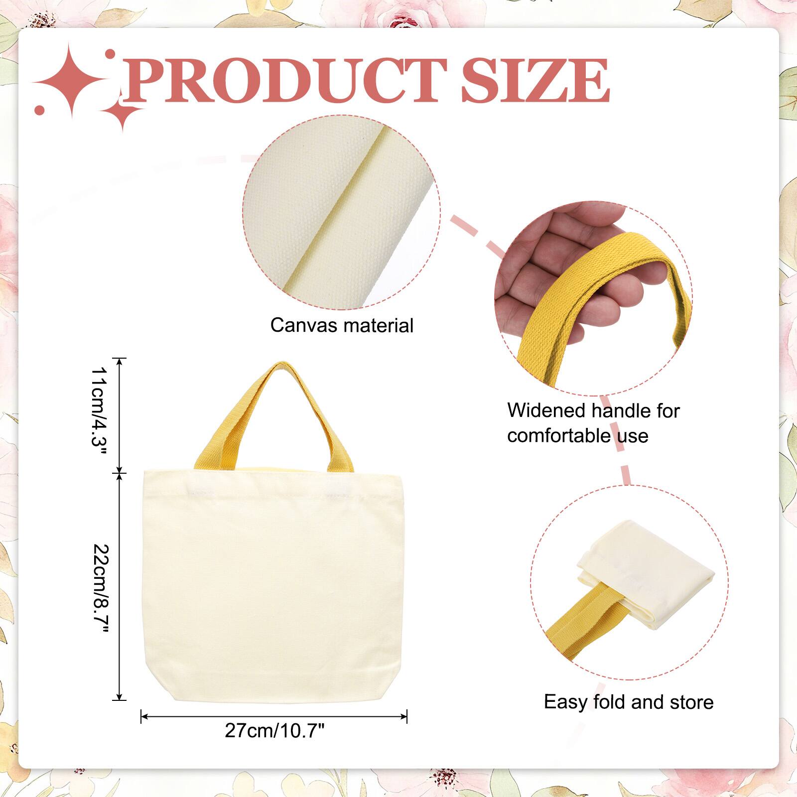 PRODUCT SIZE

11cm/4.3" Canvas material

22cm/8.7" Widened handle for comfortable use

27cm/10.7" Easy fold and store