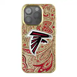 Keyscaper - NFL - Atlanta Falcons Paisley Bling iPhone Case - 15 - Gold