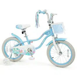 Gymax - 16'' Kids Bike Toddler Bicycle w/Training Wheels Hand & Coaster Brakes Handlebar - Blue