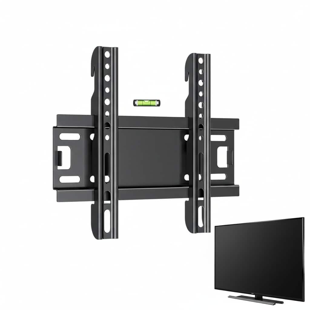 Dazzed Corner - Fixed TV Wall Mount 14–43", Low Profile, VESA 200x200, 55 lbs - Black