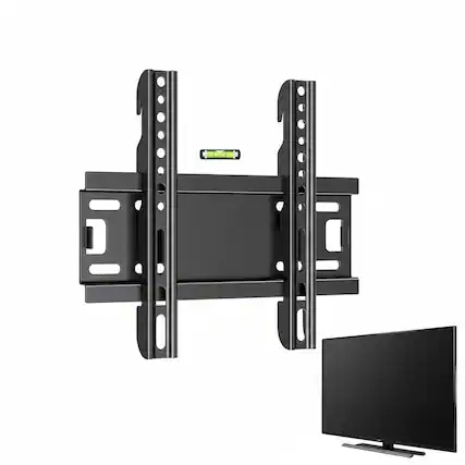 Front. Dazzed Corner - Fixed TV Wall Mount 14–43", Low Profile, VESA 200x200, 55 lbs - Black.