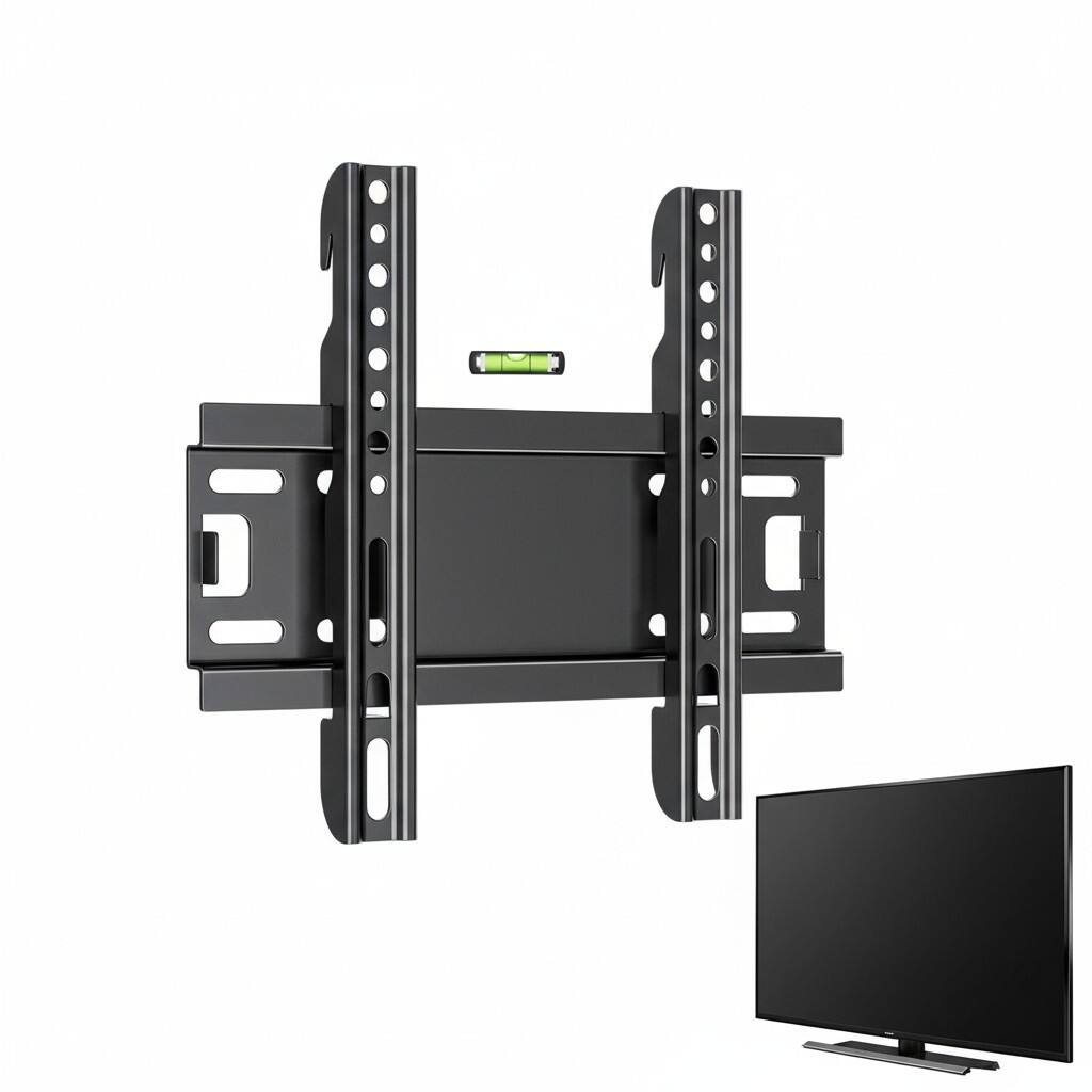 Front. Dazzed Corner - Fixed TV Wall Mount 14–43", Low Profile, VESA 200x200, 55 lbs - Black.