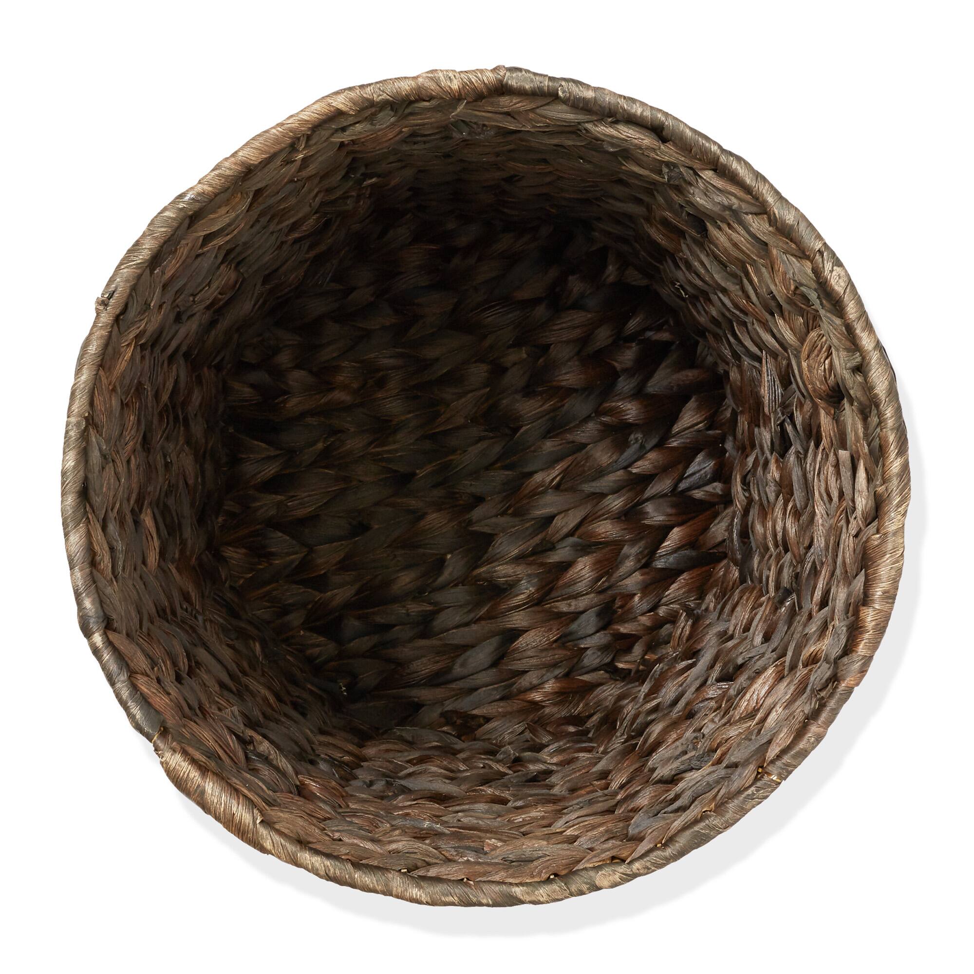 Alt View 4. Casafield - Seagrass Water Hyacinth Waste Basket - Woven Trash Can - Espresso.