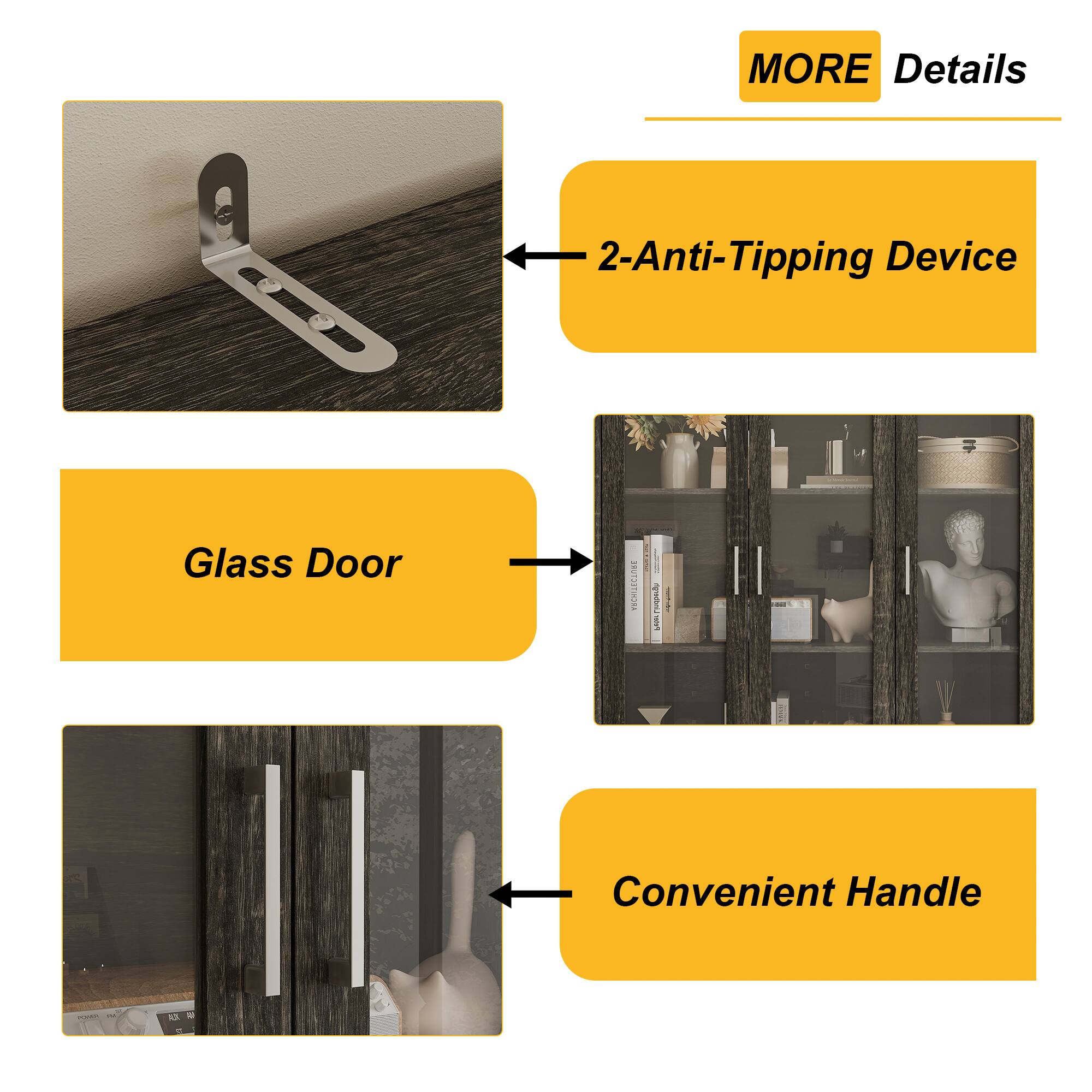 MORE Details
2-Anti-Tipping Device
Glass Door
ROSETINRA
Convenient Handle