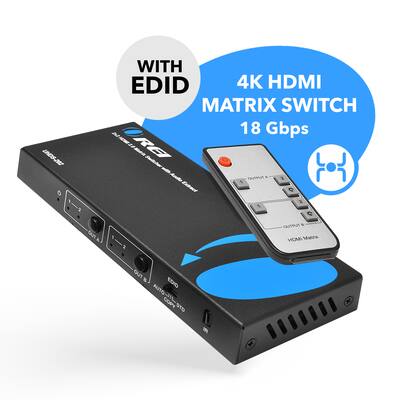 Orei 4K@60hz 2x2 HDMI™ Matrix (Audio Extract) UHDS 202 Black UHDS Orei 4K@60hz 2x2 HDMI™ Matrix (Audio Extract) UHDS 202 Black UHDS