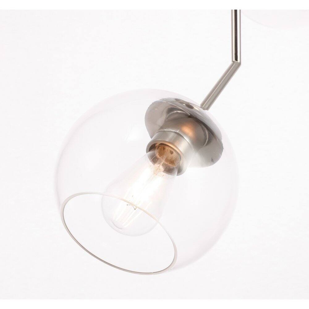 Alt View 3. Living District - Ryland 2 Light Chrome And Clear Glass Pendant - Chrome And Clear Glass.