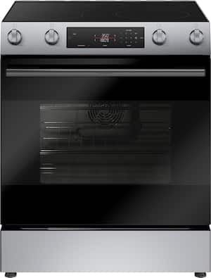 Bosch - 100 Series 5.8 Cu. Ft. Slide-In Electric Convection Range with Steam-Assist - Stainless Steel