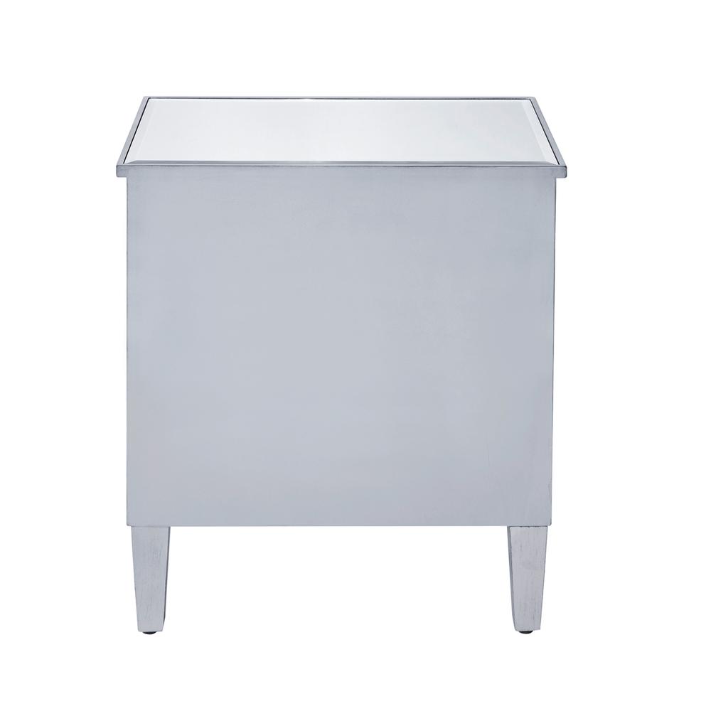 Left. Elegant Decor - Cabinet 2 doors 24in. W x 16in. D x 26in. H in antique silver paint - Antique Silver.