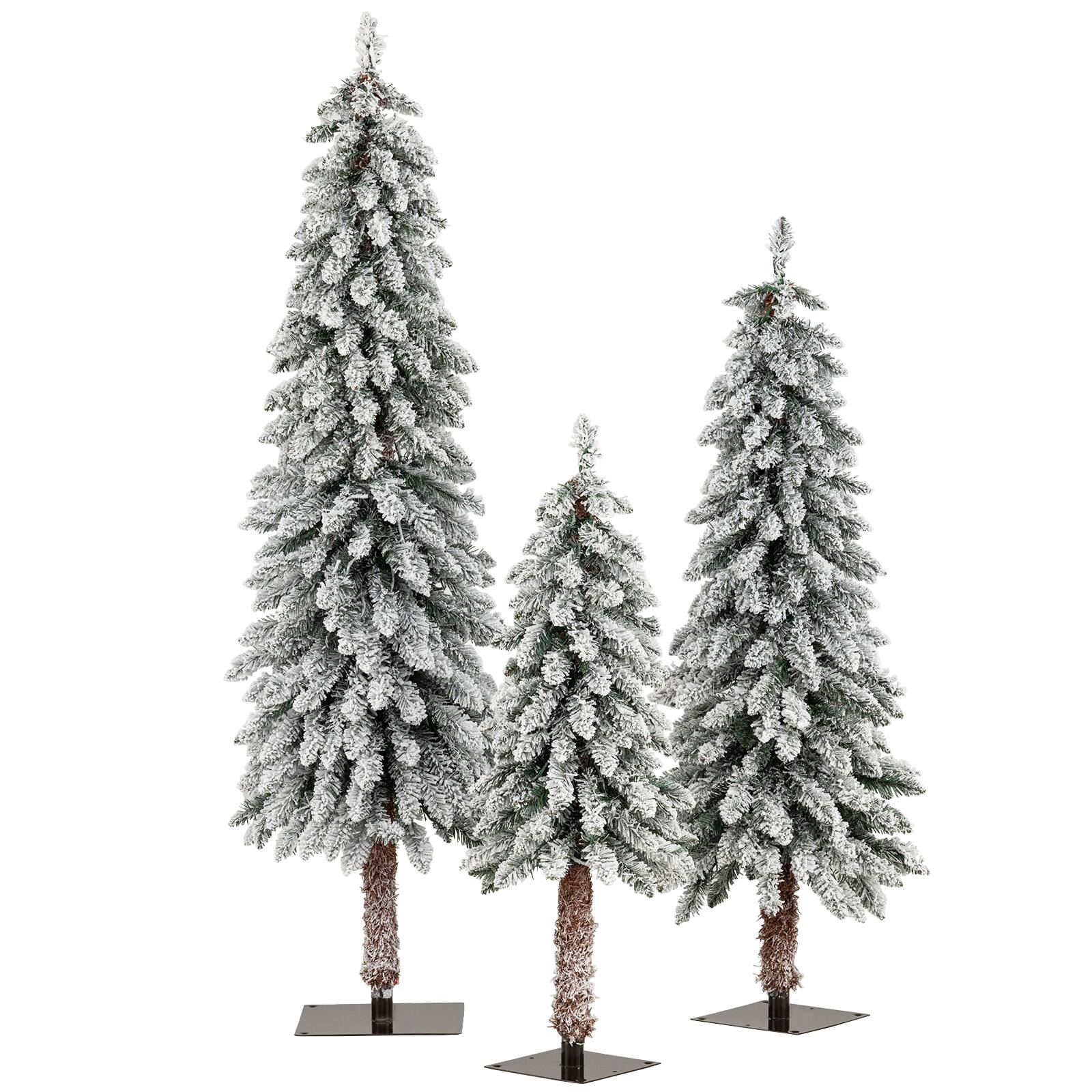 Alt View 8. Gymax - Gymax 3' 4' 5' Artificial Christmas Tree Set of 3 w/ Snow-flocked Branch Tips - Green.