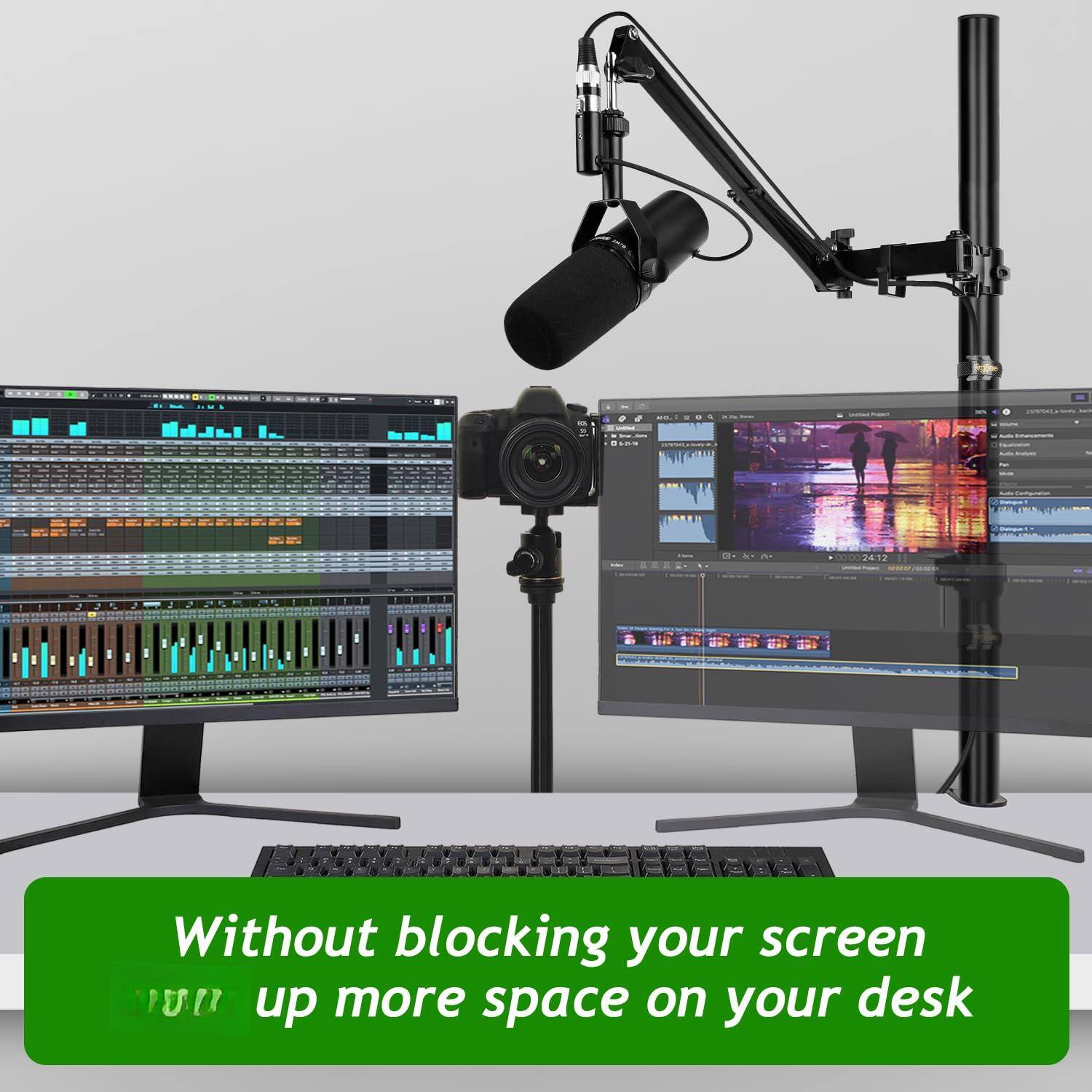 Without blocking your screen, up more space on your desk