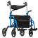 Alt View 5. VEVOR - 2 in 1 Rollator Walker & Transport Chair for Seniors, Folding Rolling Walker Wheelchair Combo & Footrests - Blue.